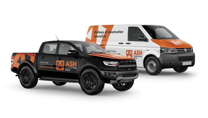 livery design for construction company ASH
