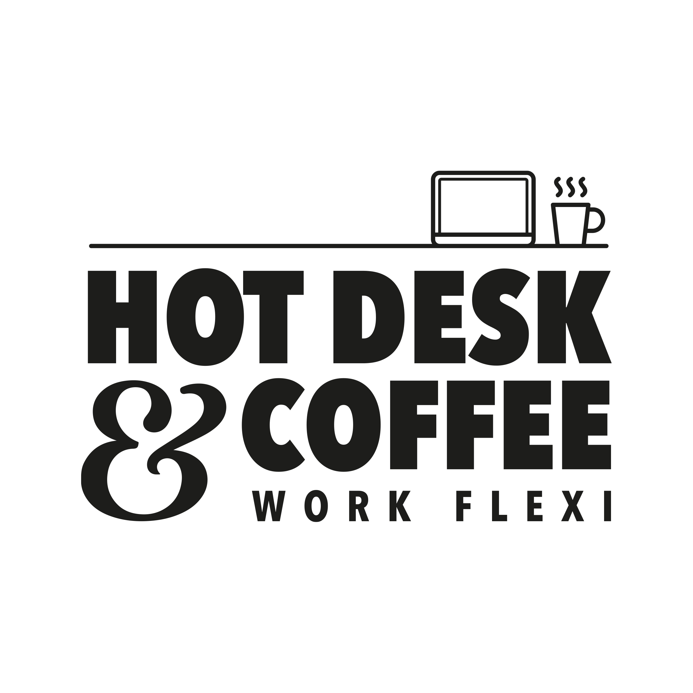 Hot desk and coffee logo design
